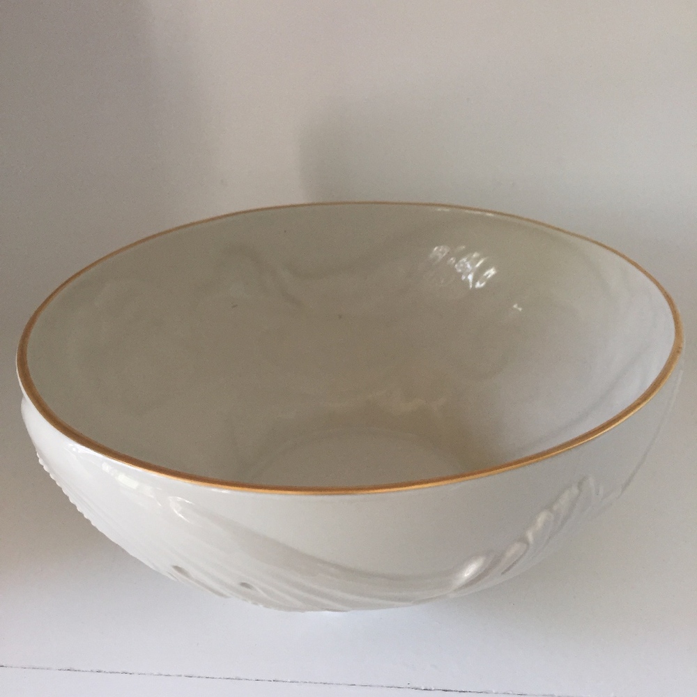 Large cream bowl with beautiful designs from Lennox